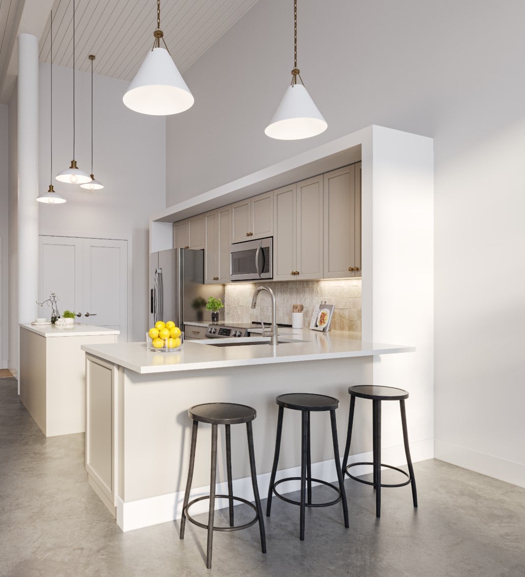 An apartment interior at the Lofts at King Mill.