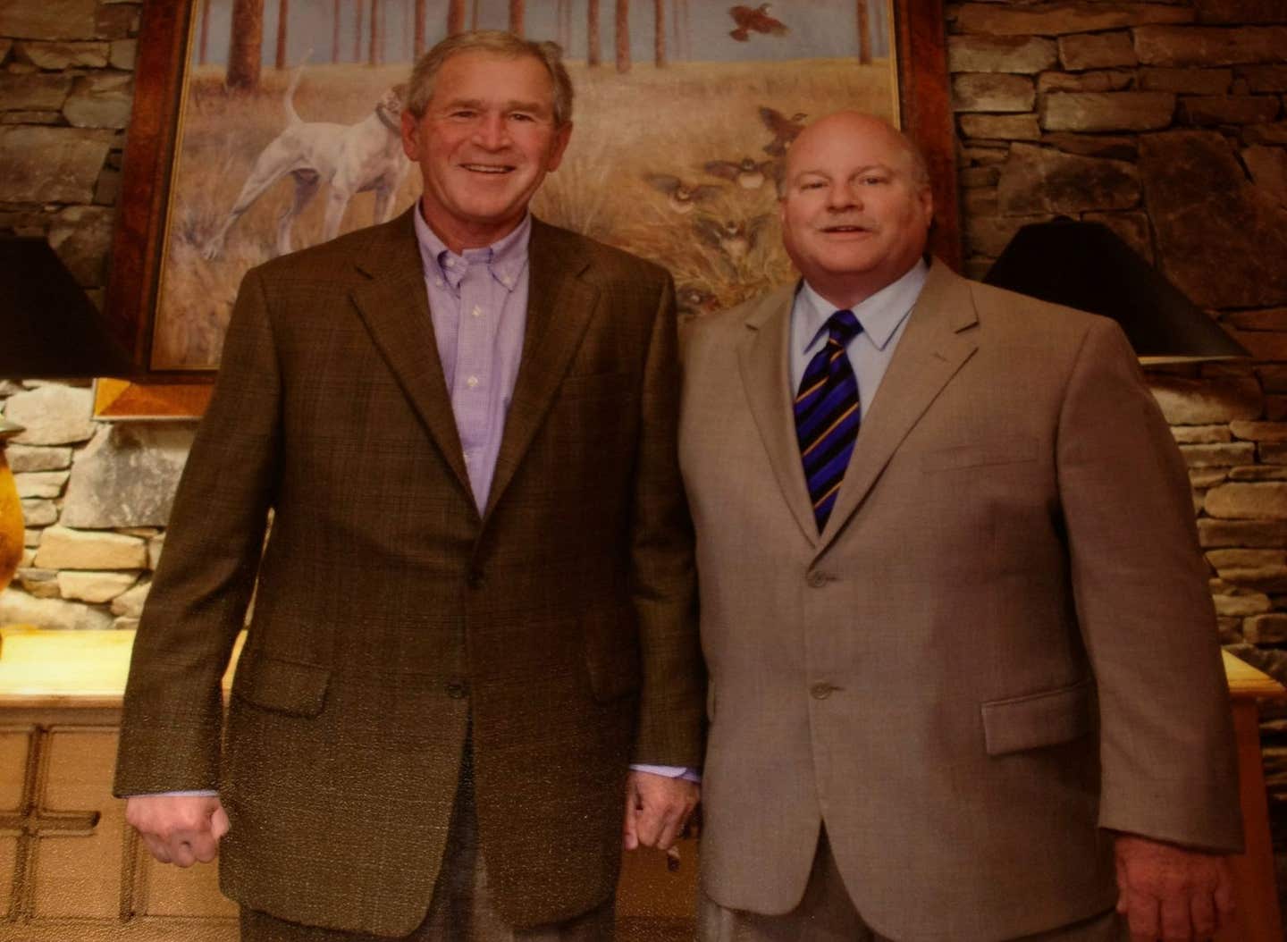 Former President George W. Bush with Augusta Today columnist John Patrick at an early Junior Invitational Golf Tournament at Sage Valley.