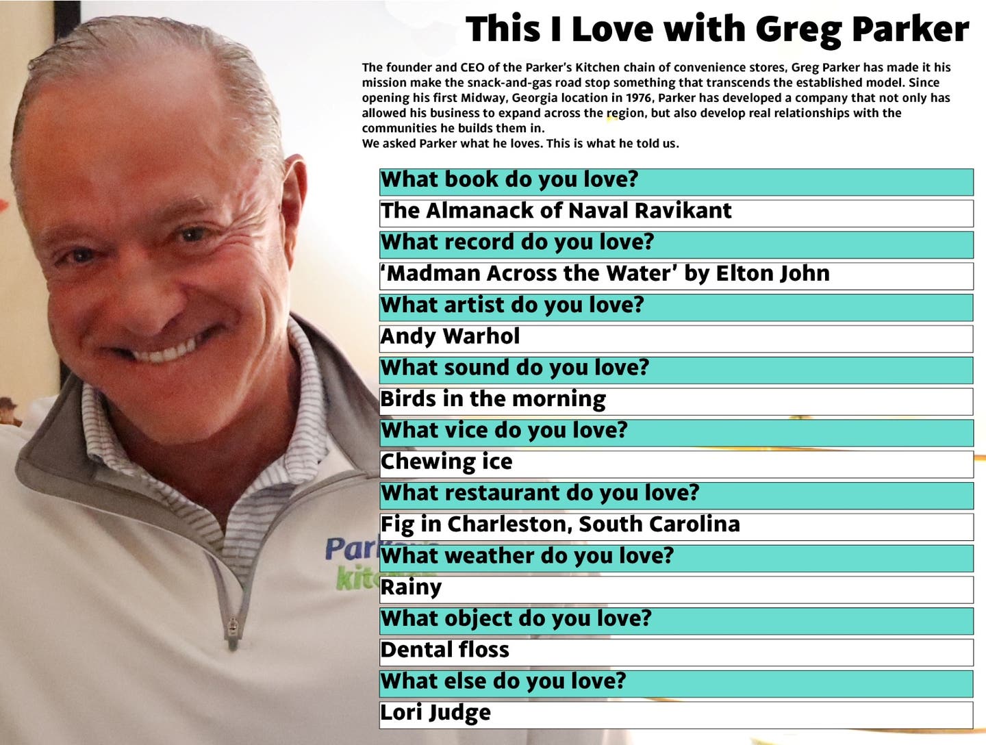 This I Love – Greg Parker