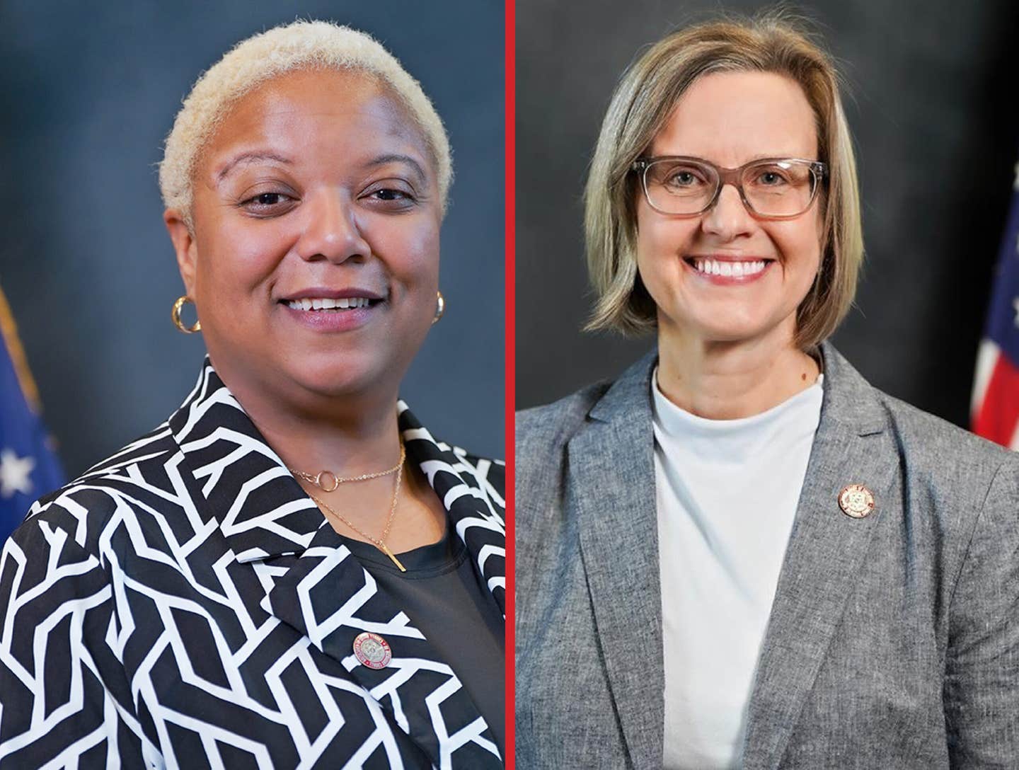 Richmond County Board of Education President Shawnda Stovall (L) and acting Superintendent Dr. Malinda Cobb (R)